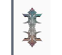 A4 Abstract printed Pin Stripes - Notebook: lined paper 106 pages - Morning Star + Black on White