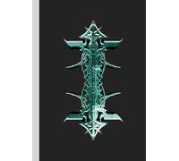 A4 Abstract printed Pin Stripes - Notebook: lined paper 106 pages - Teal 2 + White on Black