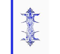 A4 Abstract printed Pin Stripes - Notebook - Matrix Electric Blue + White + Black on White: lined paper 106 pages