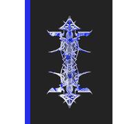 A4 Abstract printed Pin Stripes - Notebook - Matrix Electric Blue + White on Black: lined paper 106 pages