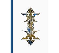 A4 Abstract printed Pin Stripes - Notebook - Psychedelic Gold Blue 2 + White + Black on White: lined paper 106 pages