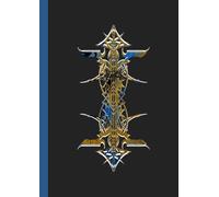 A4 Abstract printed Pin Stripes - Notebook - Psychedelic Gold Blue 2 + White on Black: lined paper 106 pages