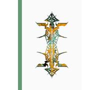 A4 Abstract printed Pin Stripes - Notebook - Psychedelic Gold Ice Blue + White + Black on White: lined paper 106 pages