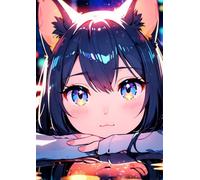 A4 Anime Catgirl Notizbuch: Hochwertiges Softcover Animemotiv Notizbuch, Notizheft mit 200 linierten Seiten