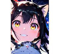 A4 Anime Catgirl Notizbuch: Hochwertiges Softcover Animemotiv Notizbuch, Notizheft mit 200 linierten Seiten