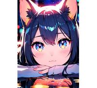 A4 Anime Catgirl Notizbuch: Softcover Animemotiv Notizheft mit 72 linierten Seiten