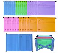 A4 Archivos De Suspensión Archivadores De Polipropileno,Xiuyer 30 Pcs Archivos De Suspensión Archivadores De Polipropileno Con Pestañas e Insertos De Tarjeta Para Oficina Organización Trabajo En Casa