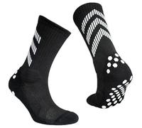 A4 ATHLETICS Grip Socks - Paquete de 2 calcetines antideslizantes para fútbol, antiampollas, acolchados, transpirables, para rugby, críquet, baloncesto, correr y yoga, Negro, M