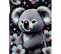 A4 Blank Notebook - Cute Neon Koala Cover - Unlined Journal for Drawing, Sketching & Creative Writing: Large A4 Unlined Notebook with Smooth White ... Sketching, Journaling, Notes & Creative Ideas