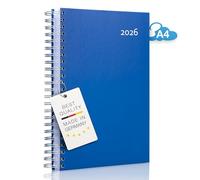 A4 Calendario grueso 2023 - AZUL - Encuadernación en espiral - una página completa DIN A4 por día - Calendario diario | Calendario de oficina | Calendario de citas
