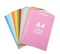 A4 cartulinas colores, cartulinas a4 colores Lre Co. - Papel de estraza, Para Dibujar, Imprimir, Origami，Adecuado para Adultos y Niños (50 unidades, 210 x 297 mm, 230 g)