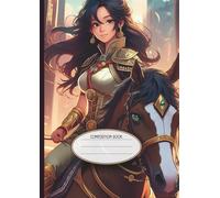 A4 College Ruled Notebook for School: Black Hair Warrior on Horseback Edition: The Elaisa Cole Collection - Aesthetic Manga Heroine Cover, Large ... Ruled Anime Stationery for Students and Teens