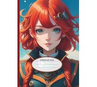 A4 College Ruled Notebook for School: Red Hair Warrior Emerald Eyes Edition: The Elaisa Cole Collection - Aesthetic Manga Heroine Cover, Large ... Ruled Anime Stationery for Students and Teens