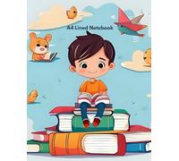 A4 Cute Wide Lined Notebook for Kids - Adorable Cartoon Cover with Boy and Book: Writing Journal for School, Homework & Creative Notes | Perfect Gift for Students