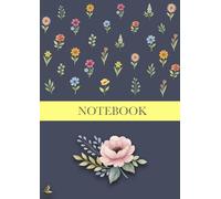 A4 Floral Notebook - 120 Cream College Ruled Pages, Cute Aesthetic Journal for Women & Teen Girls, Large Softcover Writing Notebook, Pastel Flowers Design - Sparrow Paper Co.