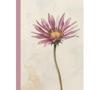 A4 Floral Notebook: 8mm Lined 180 Pages Beige Cover with Flower: A4 Softcover or Hardcover Journal for Journaling, School Notes, and Writing