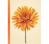 A4 Floral Notebook: College Ruled Large Writing Journal for Women, 160 Cream Pages, 8mm Lined with Gray Margin, Orange Chrysanthemum Cover