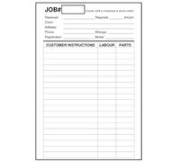 A4 Garage Workshop Job Cards Book (50 Sheets): Double-Sided Job Forms for Vehicle Repairs