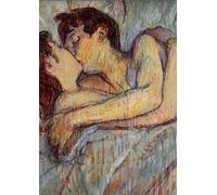 A4 GRAPH NOTEBOOK, Henri de Toulouse-Lautrec: 80 Grid Pages Without Margins. Romantic, Flexible, Matte Cover with Kiss Detail - Perfect for Journaling, Work, or Everyday Thoughts.