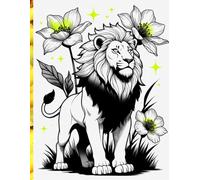 A4 Graph Paper Notebook - Neon Lion Cover (Wind-Blown Mane, Yellow Glow) - Grid Journal for Math, School, Engineering & Notes: Large A4 Grid Notebook ... Drawing, Planning & Technical Work