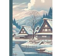 A4 Japanese Ukiyo-e design Notebook College Ruled: Winter in Japan