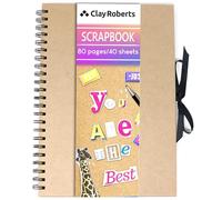 A4 Kraft Ribbon Scrapbook, Brown, 40 Sheets (80 Pages), Craft Paper Scrapbooking Albums, Eco-Friendly Memory Book Photo Album, Scrapbook, Art Books