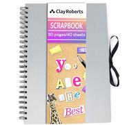 A4 Kraft Ribbon Scrapbook, Grey, 40 Sheets (80 Pages), Craft Paper Scrapbooking Albums, Eco-Friendly Memory Book Photo Album, Scrapbook, Art Books