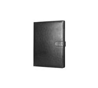 A4 Leather Folder Multifunctional Business Contract Folder with Notes Business Stationery Folder Black - JA