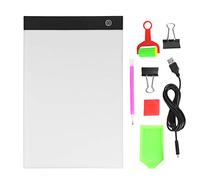 A4 LED Copy Pad Light Pad Board 3 Level Dimming Drawing Light Box with Accessories 100 240V Portable Lightweight High Brightness for DIY Craft Artists Black Frame White Acrylic