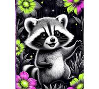 A4 Lined Notebook - Cute Neon Red Panda Cover (Purple & Yellow Glow) - Large Ruled Journal for School, Writing, Notes & Daily Use: Large A4 Ruled ... Journaling, Note-Taking & Everyday Writing