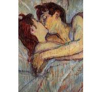 A4 LINED NOTEBOOK, Henri de Toulouse-Lautrec, Dans Le Lit: 80 Lined Pages without Margins. Romantic, Flexible, Matte Cover with Kiss Detail - Perfect for Journaling, Work, or Everyday Thoughts.