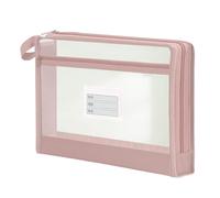 A4 Mesh Storage Pouch - Clear Double Layer Large Capacity Organizer, Durable Transparent Build, Smooth Zipper Closure Design, Lightweight Carry Structure | Student Document File Homework Test Papers
