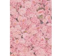 A4 Notebook 8.25x11" 200 pages Pink Roses Ruled Hardback Matte Finish Beautiful Floral Cover