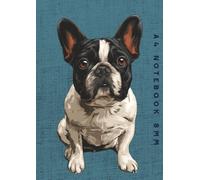 A4 Notebook 8mm: Black and White French Bulldog Dog