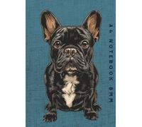 A4 Notebook 8mm: Black French Bulldog Dog