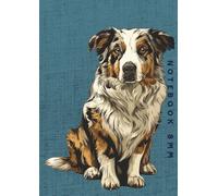 A4 Notebook 8mm: Blue Merle Tricolor Australian Shepherd Dog