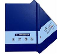 A4 Notebook Hardback Ruled Notepad Notes Lined Journal Diary with Pen Holder Premium Quality Casebound Book (Royal Blue)