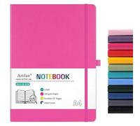 A4 Notebook - Notebook A4 with Premium Paper, Faux Leather Classic Writing A4 Notebook Journal, 8.35" X 11.45", Hardcover - Rose red