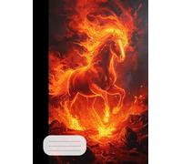 A4 Notizbuch - 120 Seiten - Lineatur 21 - Liniert ohne Rand - Feuerpferd: durchgängig liniertes Notebook: Feuer Pferd