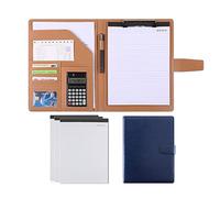 A4 Padfolio Portafolio Estuche de cuero Padfolio Portfolio Pad Business PU Carpeta de bloc de notas de cuero for currículums Cuaderno Carpeta ejecutiva for mujeres Hombres (Color : Blue, Size : 12-d