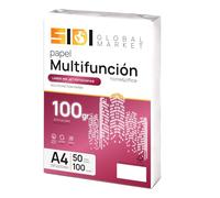A4 Papel de 100gr, Paquete para Uso Escolar, Laboral o Personal, Folios para Fotocopiadora y Multiusos, DIN A4 extrablanco - SIDI (50h, 100gr)