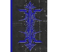 A4 Pin Stripes - Notebook: lined paper 106 pages - Blue & Black on Black Abstract background