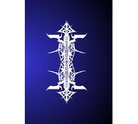 A4 Pin Stripes - Notebook: lined paper 106 pages - White on Blue Burst