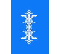 A4 Pin Stripes - Notebook: lined paper 106 pages - White on Mid Blue