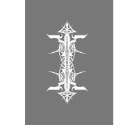 A4 Pin Stripes - Notebook: lined paper 106 pages - White on Mid Grey