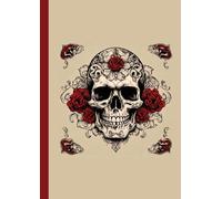 A4 - Tattoo skull & Roses 1 - Notebook: lined paper 106 pages