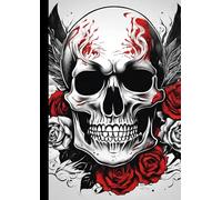 A4 - Tattoo skull & Roses 6 - Notebook: lined paper 106 pages