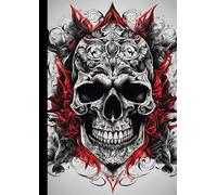 A4 - Tattoo skull & Roses 7 - Notebook: lined paper 106 pages