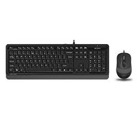 A4 TECH F1010 Q - Teclado multimedia turco FN USB + ratón óptico de 1600 ppp, color negro y gris
