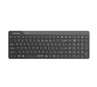 A4 Tech FBK23 Bluetooth+2.4GHz Wireless Q Teclado Multimedia Turco FN, silencioso, Teclas Emoji ultrafinas y Modo de Bloqueo de sueño, Negro